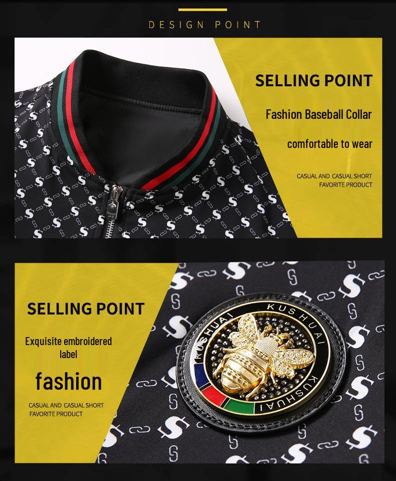 Европейская роскошная мужская куртка с принтом букв и бейсбольным воротником, бестселлер 2025