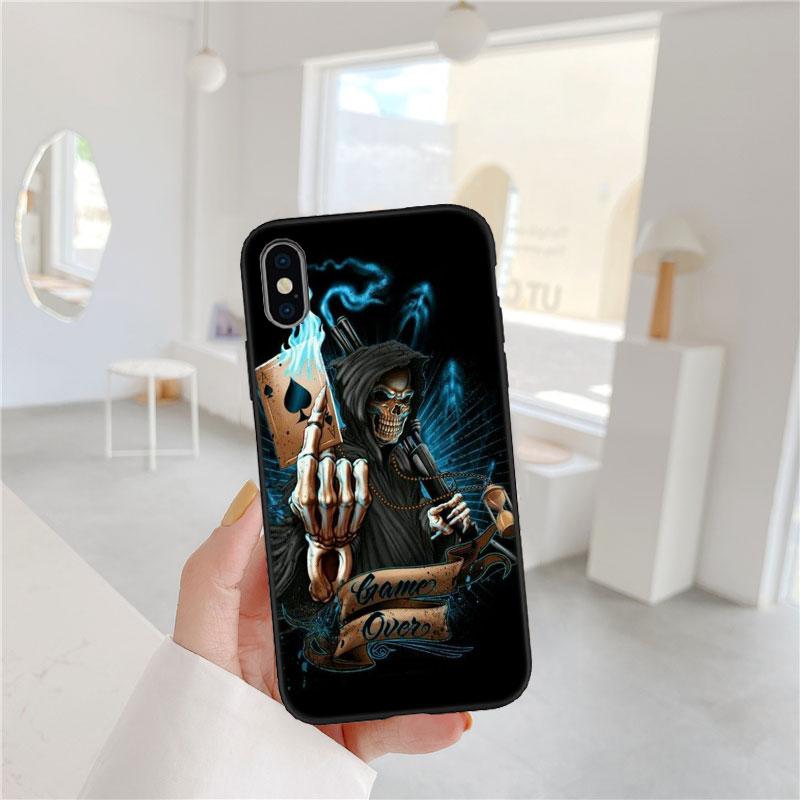 CJ63 Чехол-бампер Мрачный Жнец Скелет Череп для OPPO A3 Pro A72 A74 A76 A77 A77S A78 A79 A94 A95 A18 A40M A58