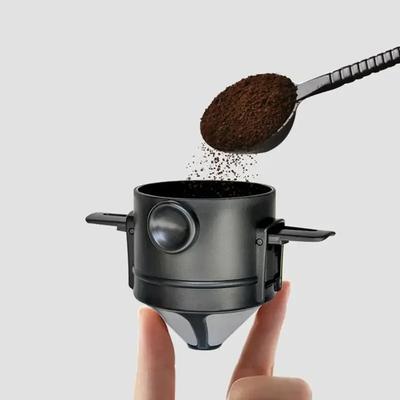 Кофеварка из нержавеющей стали, складной кофейный фильтр, портативные кофейные аксессуары, держатель, воронка, многоразовая кофеварка для чая и кофе