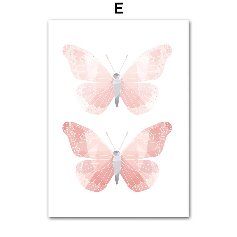 Cute Girl Rabbit Flower Butterfly Rainbow Wall Art Canvas Painting Nursery Posters And Prints Wall Pictures Baby Kids Room Decor