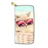 Новый кошачий мультяшный животный длинный кошелек на молнии, кошелек
