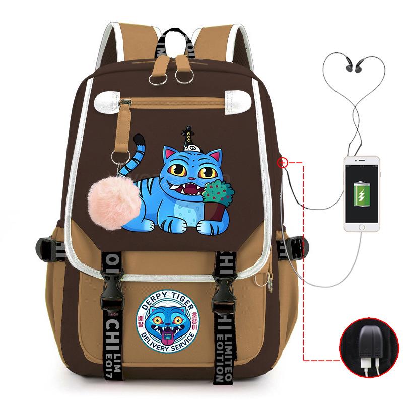 Мультфильм «Охотники на демонов» Модный детский рюкзак с принтом Легкий рюкзак для учеников начальной и средней школы Кампус Школьная сумка Нейтральный