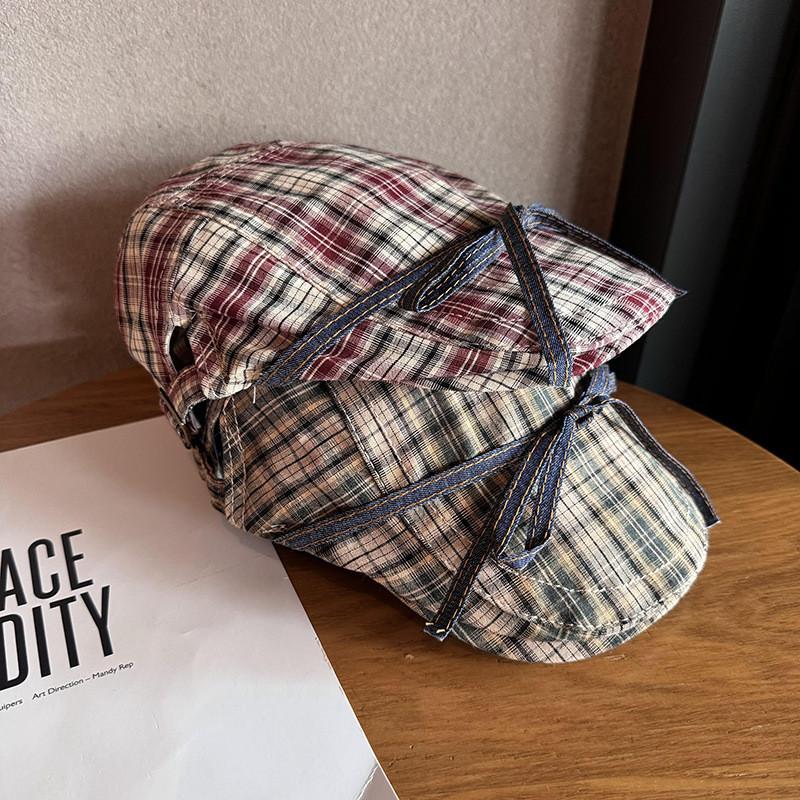 Cap Unique Checkered Women Fashion Beret With Breathable Fabric For Use Daily