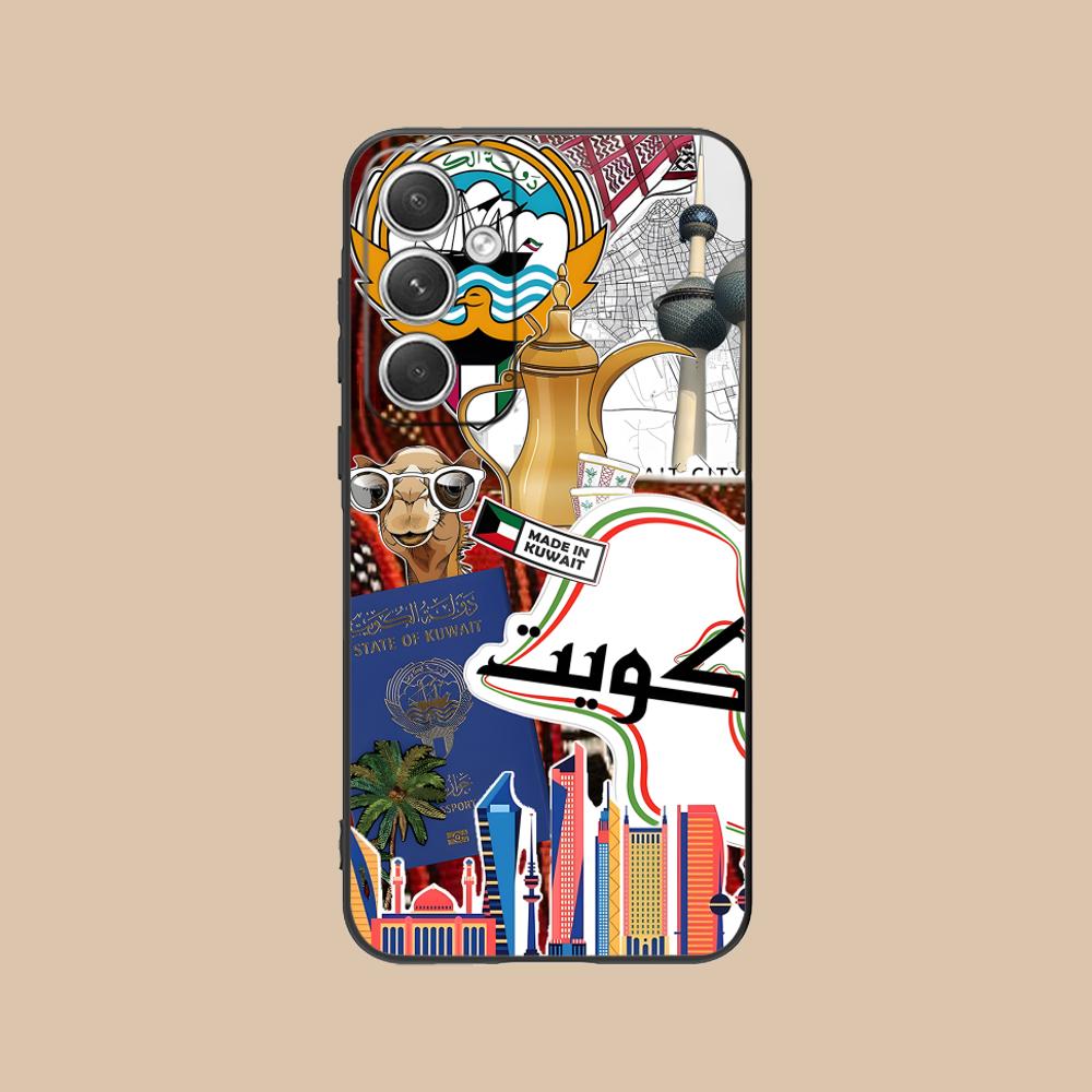 Kuwait Flag Mobile Cell Phone Case for Samsung Galaxy S25 S24 S23 S22 S21 S20 Note20 Plus FE Ultra Colour Cover Cover Pretty