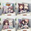 Наволочка NekoPara для Автомобиля Дивана Декоративная Домашняя Двусторонняя Печать Плюшевая Квадратная Подушка-Бросок Чехол