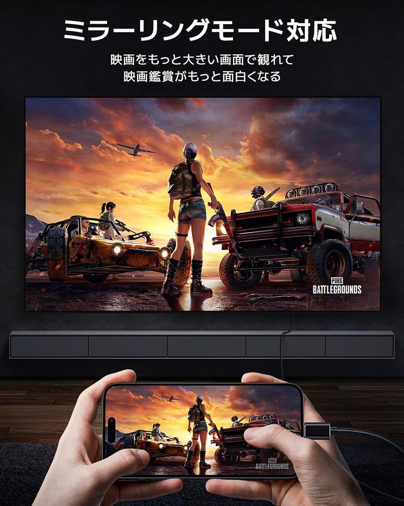 Кабель-переходник RayCue USB C HDMI, 2 м, коннектор-переходник, настройки не требуются, нейлоновый шнур Thunderbolt, MacBook Air, iPhone 15 Pro, смартфон Type C