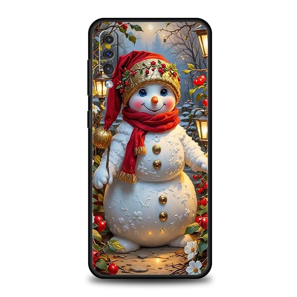 Рождественский снеговик Чехол для телефона для Samsung Galaxy A56 A36 A26 A16 A34 A24 A42 A22 A20 A12 A40 A30 A10 5G Мягкий ТПУ Чехол-оболочка Сумки