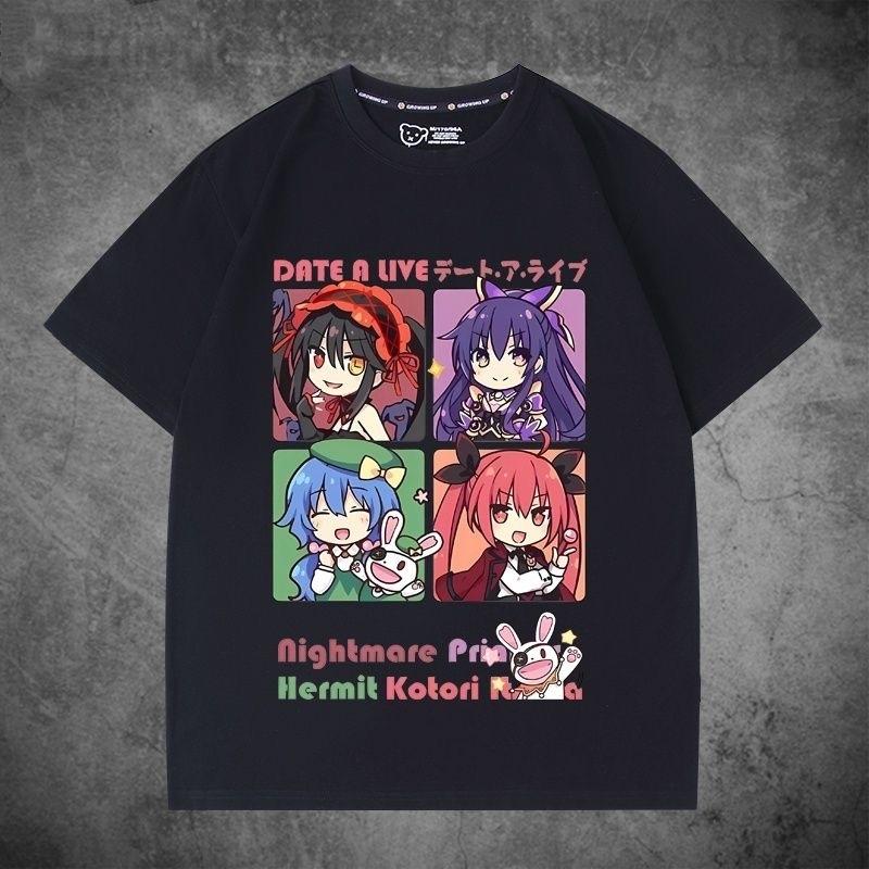 DATE A LIVE Футболка Котори Ицука Принцесса-Кошмар Отшельница Мультяшный Принт Футболка Унисекс Женская Летняя Хлопок Короткий Рукав Футболки