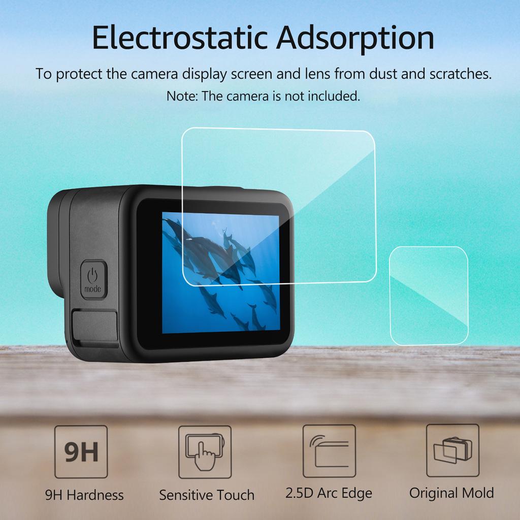 TELESIN 3 шт., защитная пленка из закаленного стекла для замены линз для GoPro Hero 9