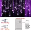 New 3M Christmas Light  Snowflake Curtain Icicle Fairy String Lights Outdoor Garland  Party Garden 2024  Year Decoration