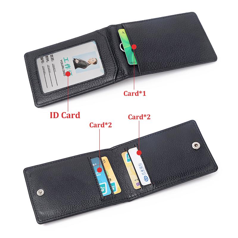 Luxury Business Work ID Badge Holder with Lanyard Multiple Card Slots Staff Office Supplies Genuine Leather Men and Women Name Tag Bus Card Holders
