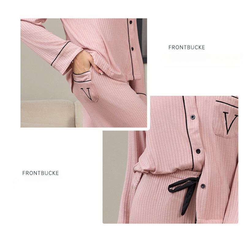 Women's Modal Rayon Pajamas Cardigan Stripe with Eye Mask Long Pants Set Casual Homewear Pajama Set