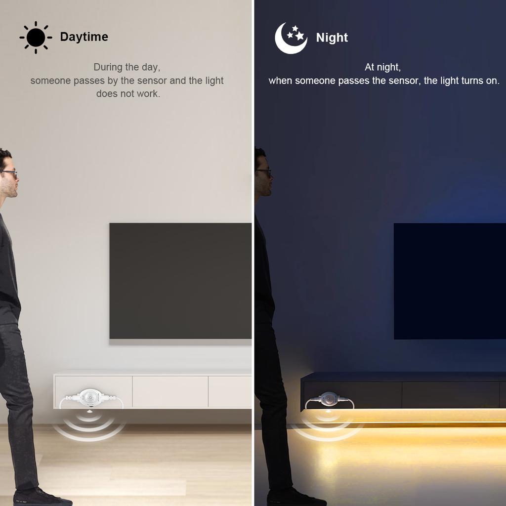 Светодиодные ленты с USB и датчиком движения PIR, водонепроницаемые IP65, DC5V, диодная лента, автоматическое включение/выключение, для лестниц, гардероба, шкафа, кухни, ночного освещения