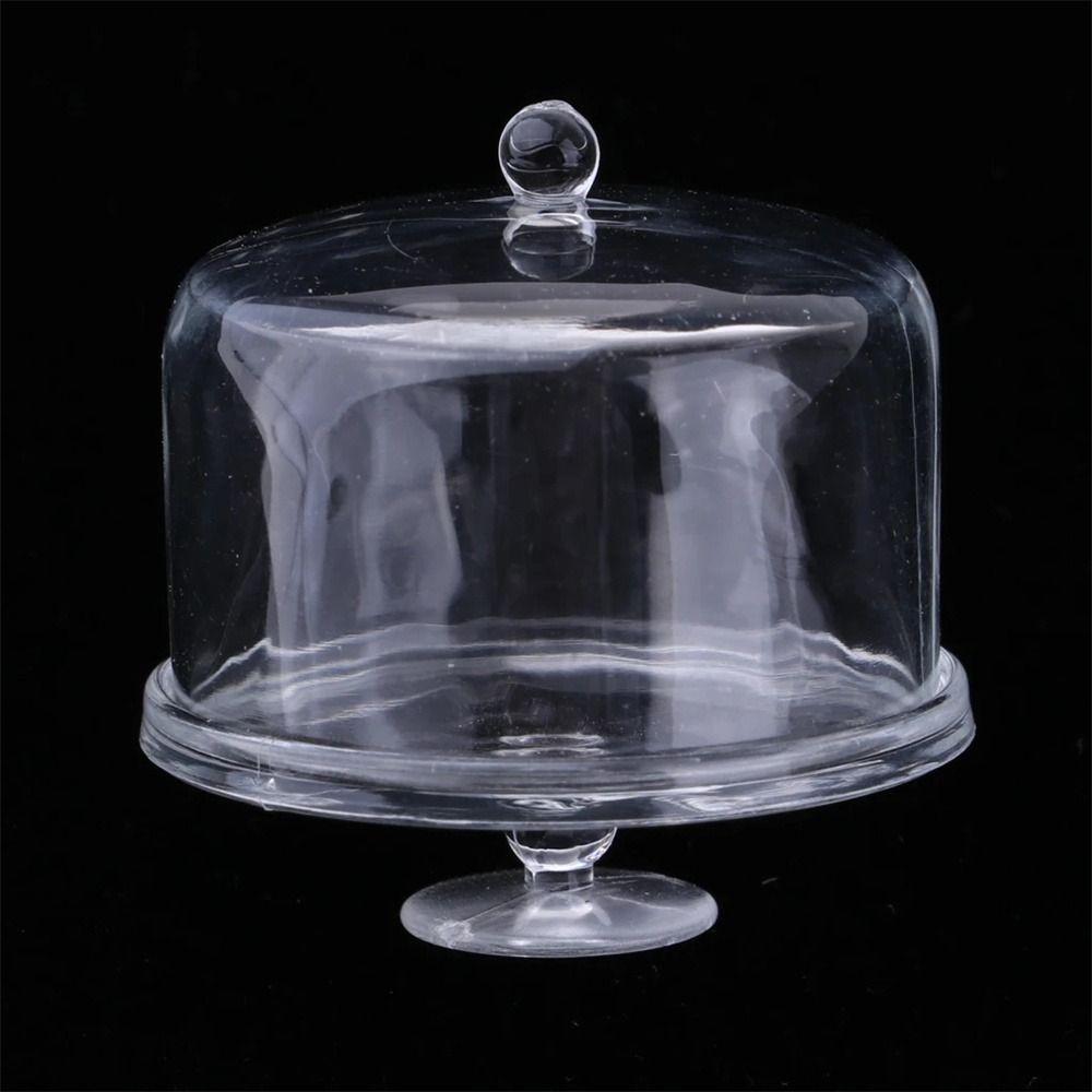 Dessert Pan Cake Display Plate with Lid Cover Miniature Cake Stand Doll Cake stand Kitchen Toys