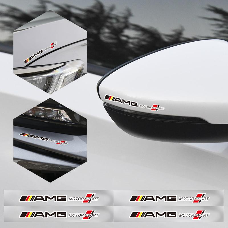 BQAZ9 4Pcs Car Scratch Sticker Decoration Stick Styling Sticker For Mercedes Benz AMG W205 W204 W206 W213 W212 W211 W222 W221 W177 W17