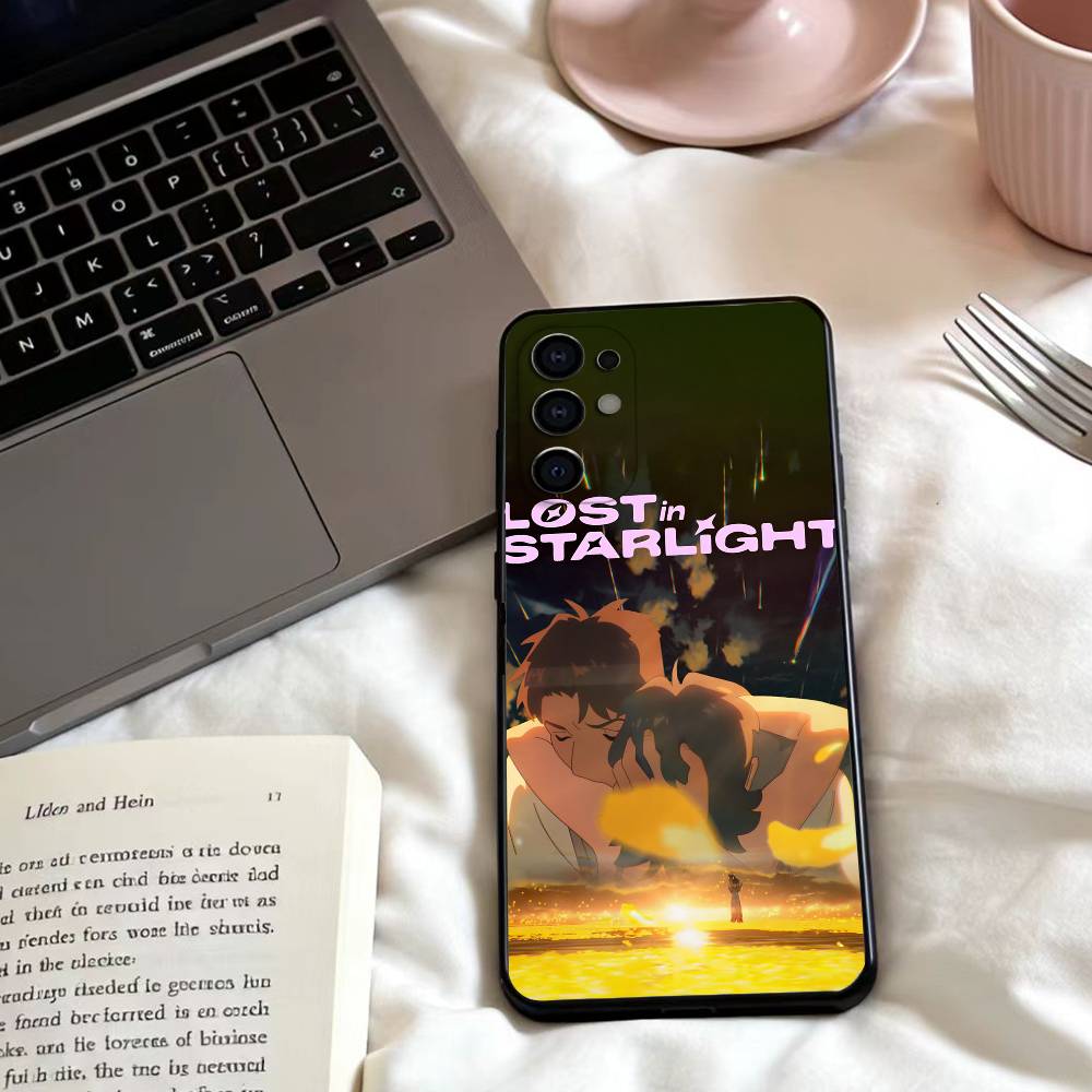 L-Lost in Starlight Phone Case For Samsung S25,24,23,22,30,21,10,9,Ultra,Plus,Lite,FE,4,5 G Soft Black Case