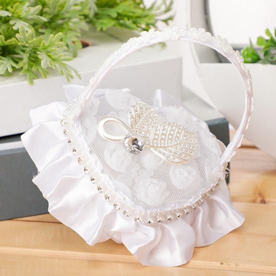 Кольцо для удержания Изысканный красивый цветок Свадебный элегантный кружевной чехол для ювелирных изделий Подушка