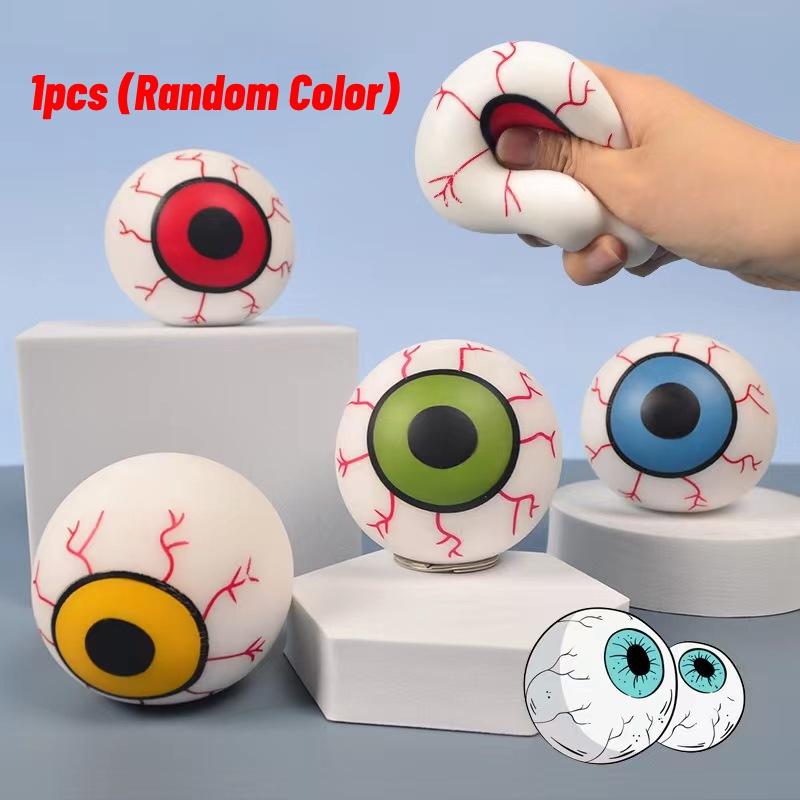 1pcs Stress Halloween Relief Eyeball Squeeze Spooky Ball Toy Pranks Random Color