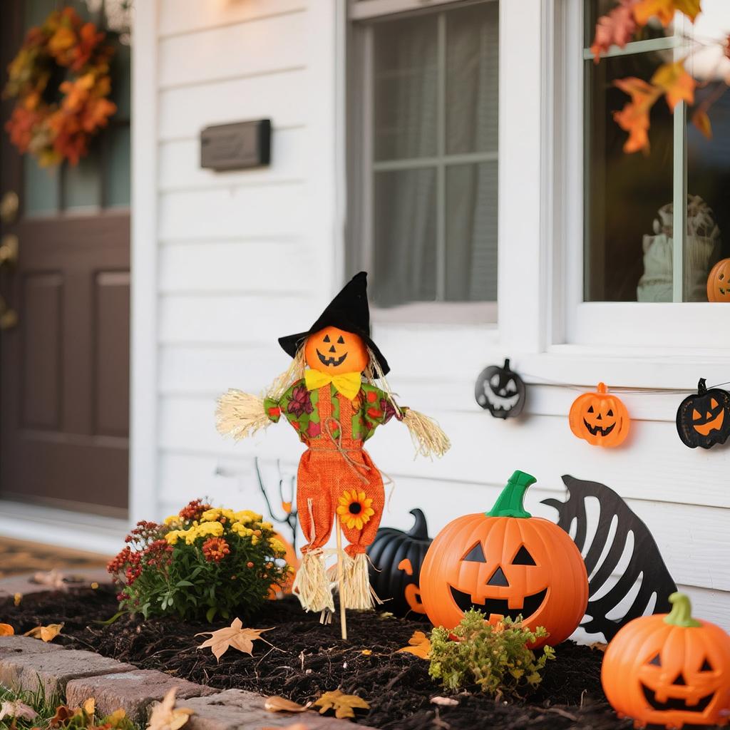 Маленькие украшения-пугала, Осенний стоячий декор-пугало на Хэллоуин, День благодарения, для сада, дома, двора, украшения для крыльца