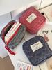 Quilted Heart Plaid Women's Cosmetic Bags Makeup Case Large Capacity Ladies Travel Storage Bag Casual Girls Handbag Clutch Purse