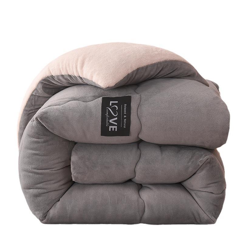 Двустороннее бархатное и фланелевое одеяло из овечьей шерсти на осень и зиму