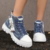 Fashion Plus Size 2025 Shoes Female High Top Women's Vulcanize Shoes Outdoor Women Sneakers Platform Daily Denim Ladies Casual Shoes