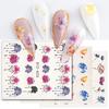 Flower Butterfly Nail Art Water Transfer Stickers, Nail Decals for Nail Decoration Manicure