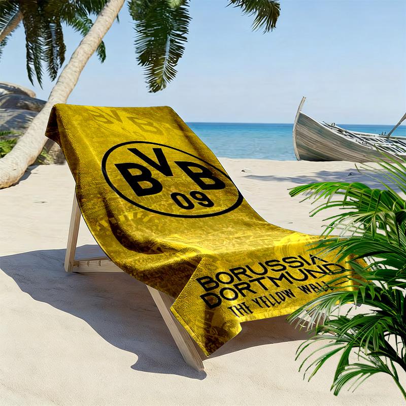 Bvb Fc Print Beach Towel, Large Soft Quick Dry Towel for Beach Camping Swimming