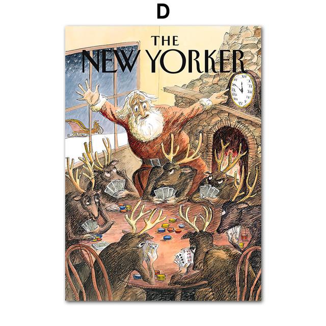 Рождество Санта-Клаус конфеты винтажная обложка журнала настенное искусство холст картины постеры и принты настенные картины для декора спальни без рамки