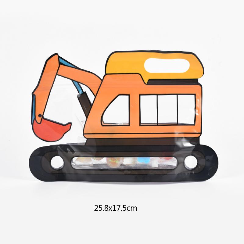 10 шт. строительный грузовик конфеты подарочный пакет полицейская машина экскаватор печенье закуски сумки на молнии детский день рождения сувениры декор поставки