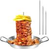 Подставка для шампуров для шаурмы из нержавеющей стали 9/10,5/13 дюймов, прочный набор для гриля на шампурах, съемные шипы с 3 шипами