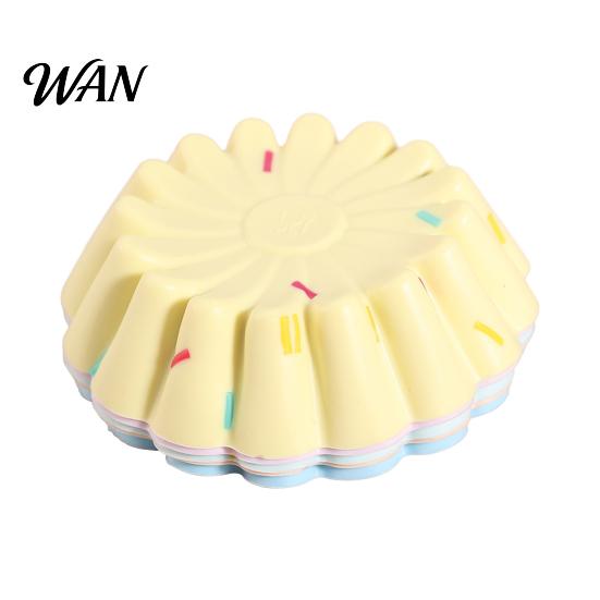 Heat Resistant Silicone Mold 5Pcs Cake Non-Stick Baking Cups Reusable Food Grade Muffin Liners Dishwasher Safe Oven Air Fryer for Muffins Egg