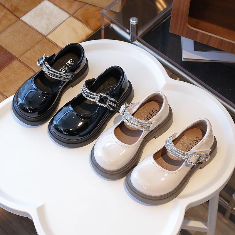 Girls Leather Shoes for Party Wedding Children Princess Shoes Fashion Kids Performance Shoes All Match Anti-Slippery 2024 New
