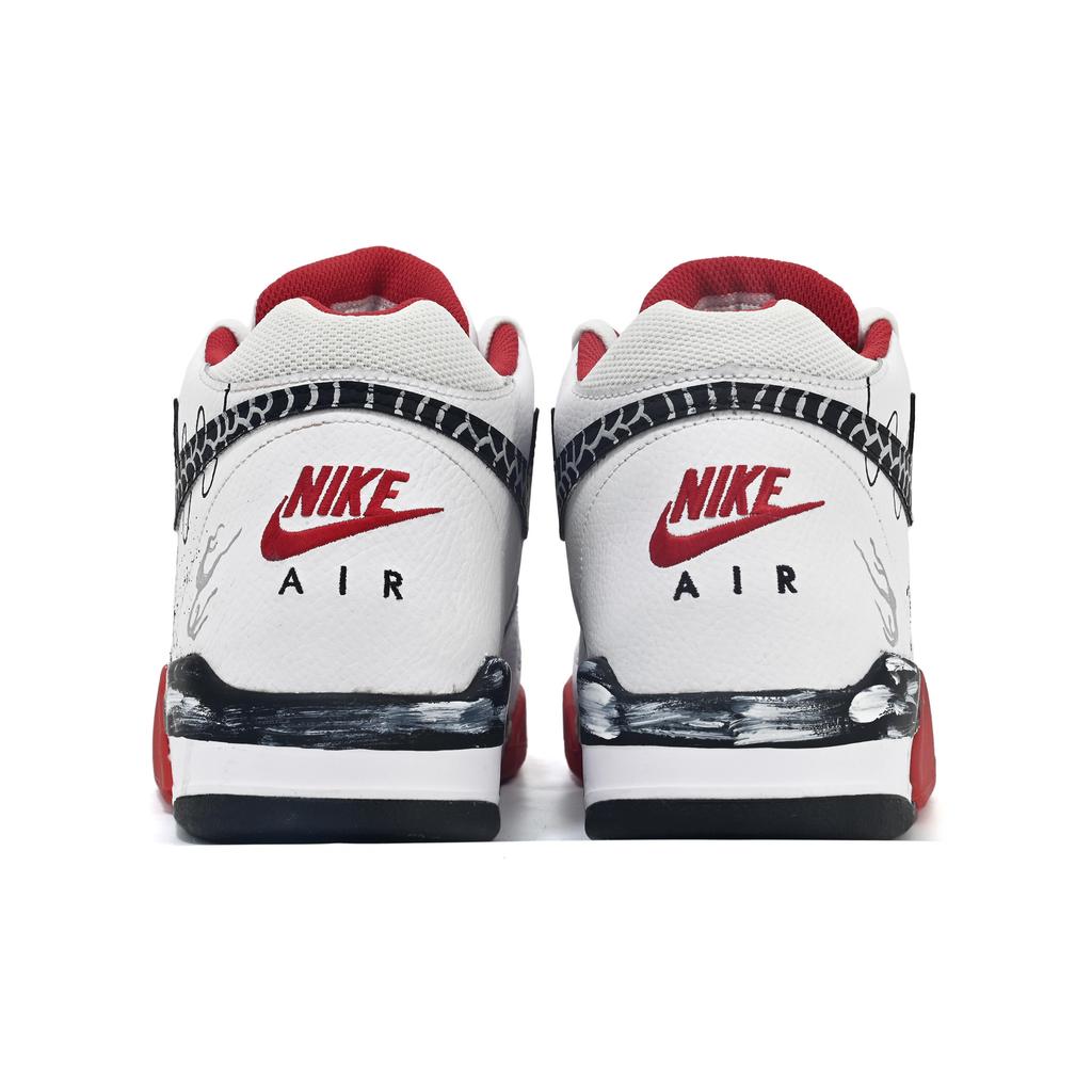 Nike Flight Legacy Скользкие Устойчивые к истиранию Средние Винтажные Баскетбольные Кроссовки Унисекс Белый Красный Серый BQ4212-100(Команда107-)