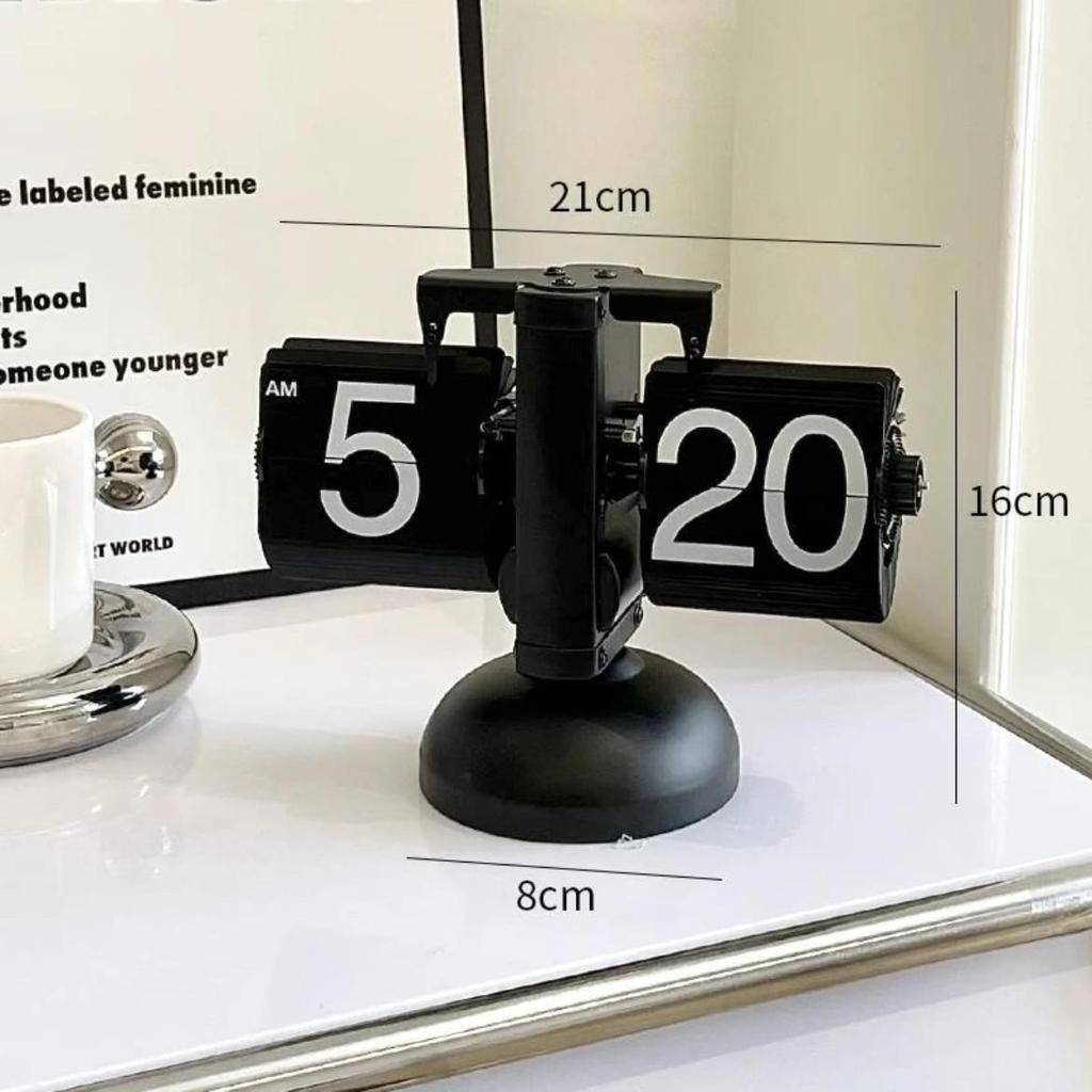 MiaoKe Ретро Автоматические Перекидные Часы из Ореха: Простой декор для рабочего стола