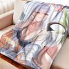 Cartoon Printed Flannel Blanket for Beds Hiking Picnic Fashionable Bedspread Throw Blanket