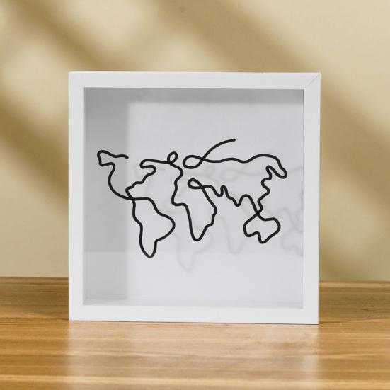 Теневая коробка для билетов с прорезями в деревянной рамке. Архивная коробка для путешествий и приключений. Квадратная печать на билете. Коробка для хранения фотографий с буквами. Украшение рабочего стола.