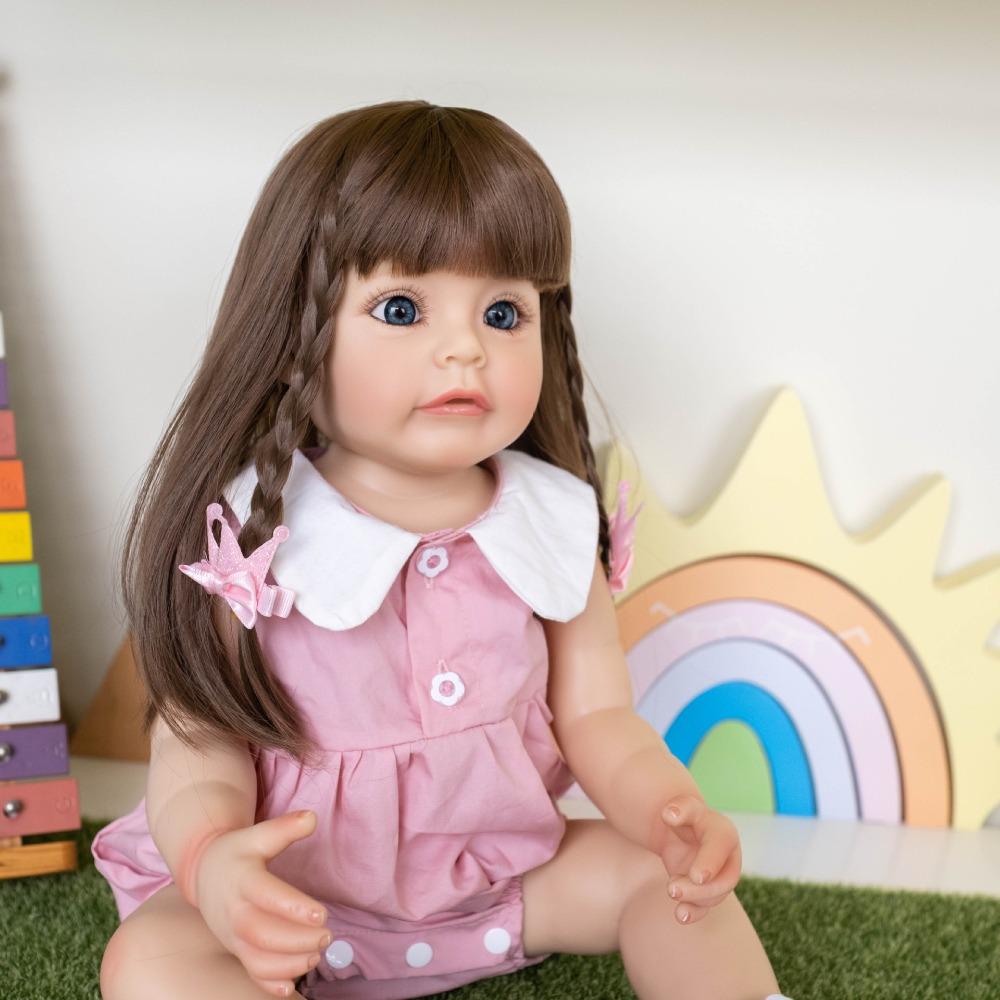 55 см силиконовые куклы Reborn всего тела Suesue Реалистичная имитация куклы младенца с наклеенными прямыми волосами Реалистичные куклы Rebirth для детей от 3 лет