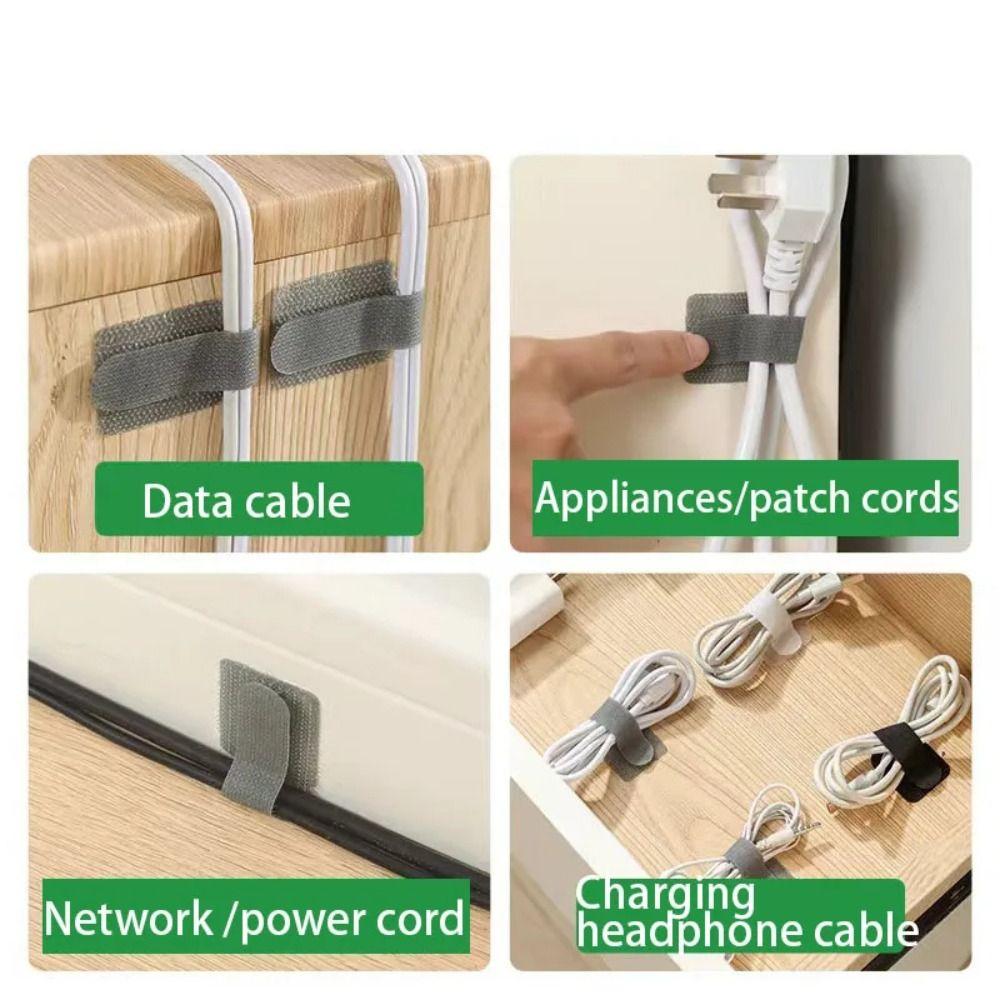 10Pcs Under Desk Cord Organizer Adjustable Data Cable Storage Space Saving Cable Organizer  Wall