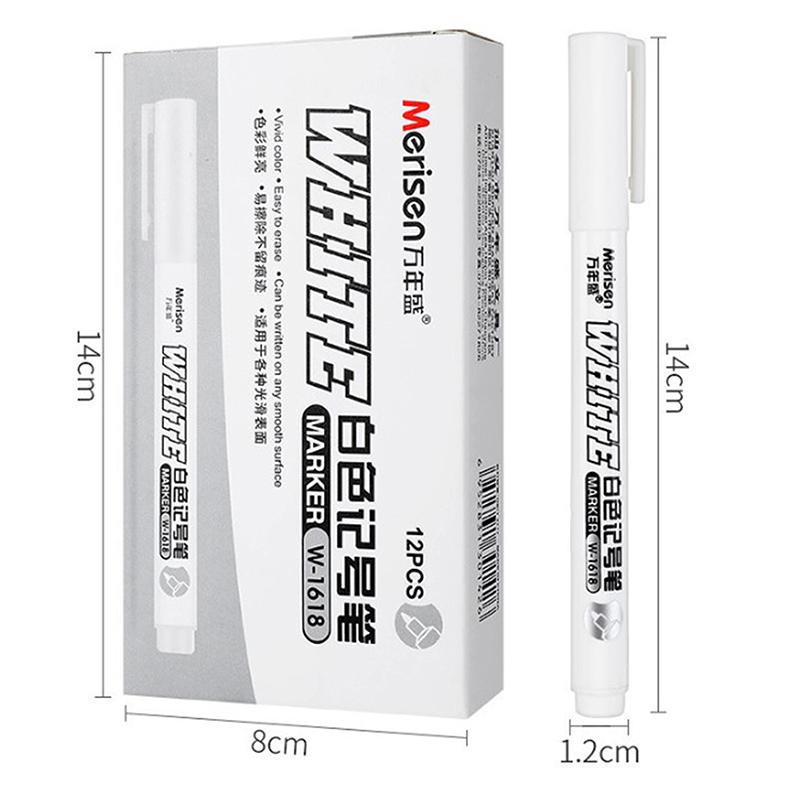5PCS White Marker Pen Alcohol Paint Oily Waterproof Tire Painting Graffiti Pens Permanent Gel Pen for Fabric Wood Leather Marker 2MM