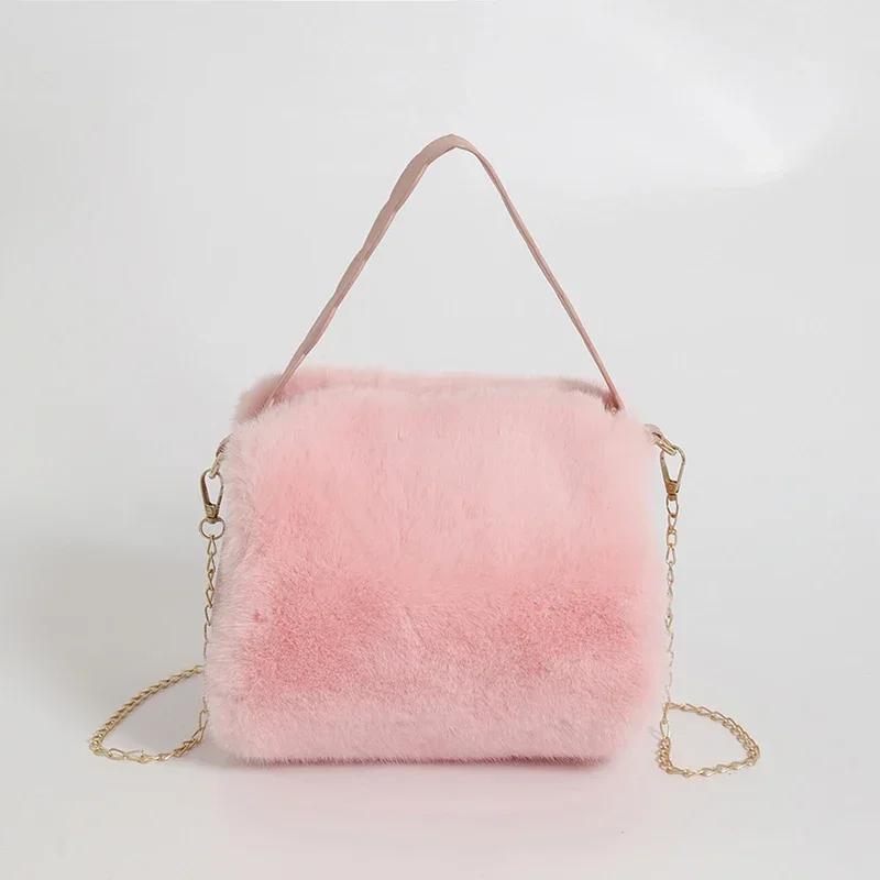 Однотонная плюшевая повседневная молодежная сумка легкая роскошная универсальная сумка через плечо высококачественная женская модная сумка через плечо