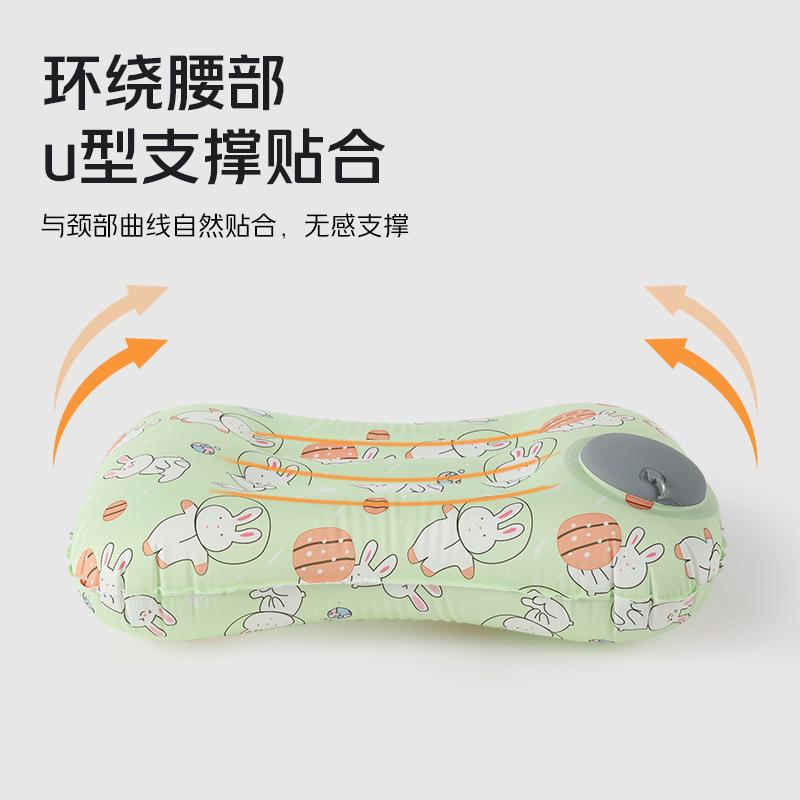 Travel portable neck pillow press inflatable pillow travel three treasures can store airplane pillows