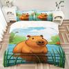 3pcs Capybara, Waterfront Duvet Cover Set - Machine Washable, Includes 1 Cover and 2 Pillowcases, No Core Included yy251013107