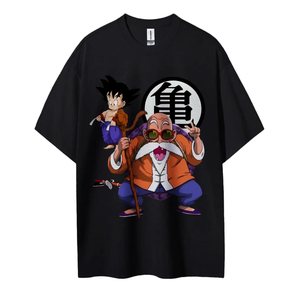 Футболка Dragon Ball Мужская Чистый Хлопок Повседневная С Круглым Вырезом Короткий Рукав Одежда Летняя Спортивная Повседневная Футболка с Коротким Рукавом