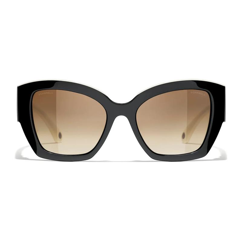 CHANEL temples Logo nylon fiber butterfly-shaped sunglasses men and women same style couple model black
