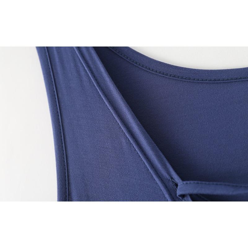 Летняя женская ночная рубашка с круглым вырезом, сексуальная, с завязками, длинное, свободное, большого размера, платье из модала