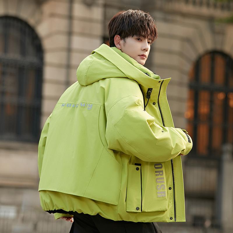 Down Jacket Men's Short Winter Winter Winter Hooded Casual Warm Cold Duck Down Handsome