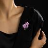 Brooch Flower Shape Rhinestone Faux Crystal Collar Pin Clothes Accessory Shiny High-end Lightweight Anti-rust Decorative Lady Clothes Jewelry