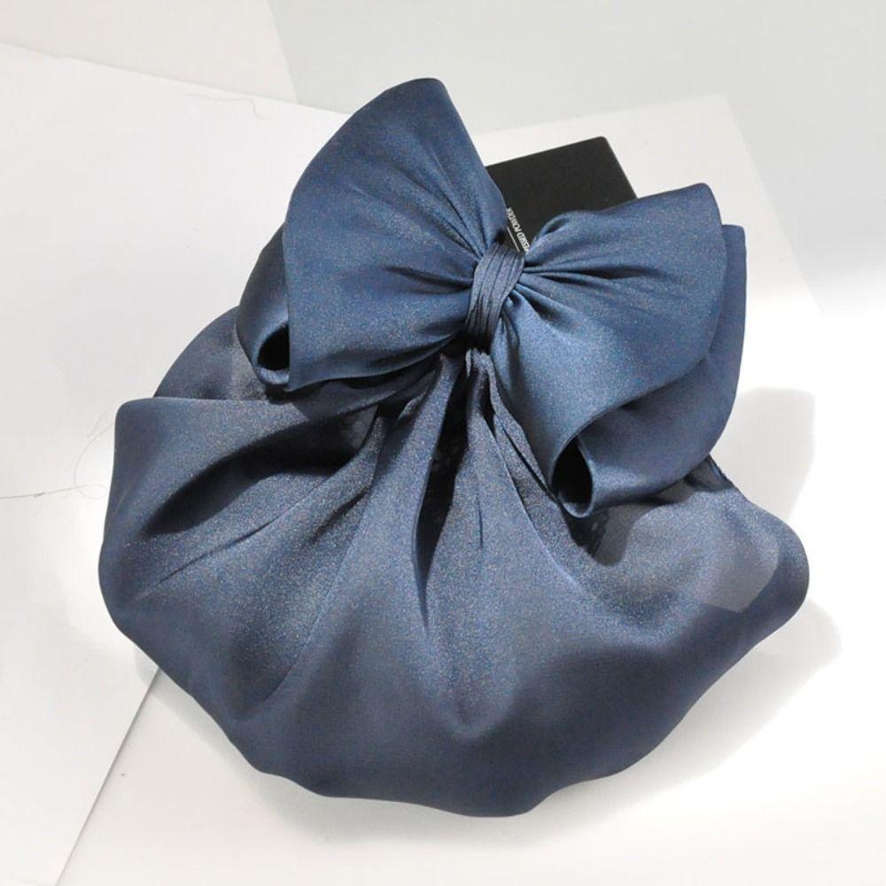 Sweet Bow Snood Korean Style Women Spring Clip High Quality Ruffled Edges Hair Net Office Lady