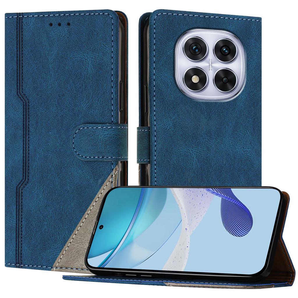 For Xiaomi Redmi Note 14 Pro 5G Leather Case Triangle Patchwork Wallet Stand Shockproof Phone Cover